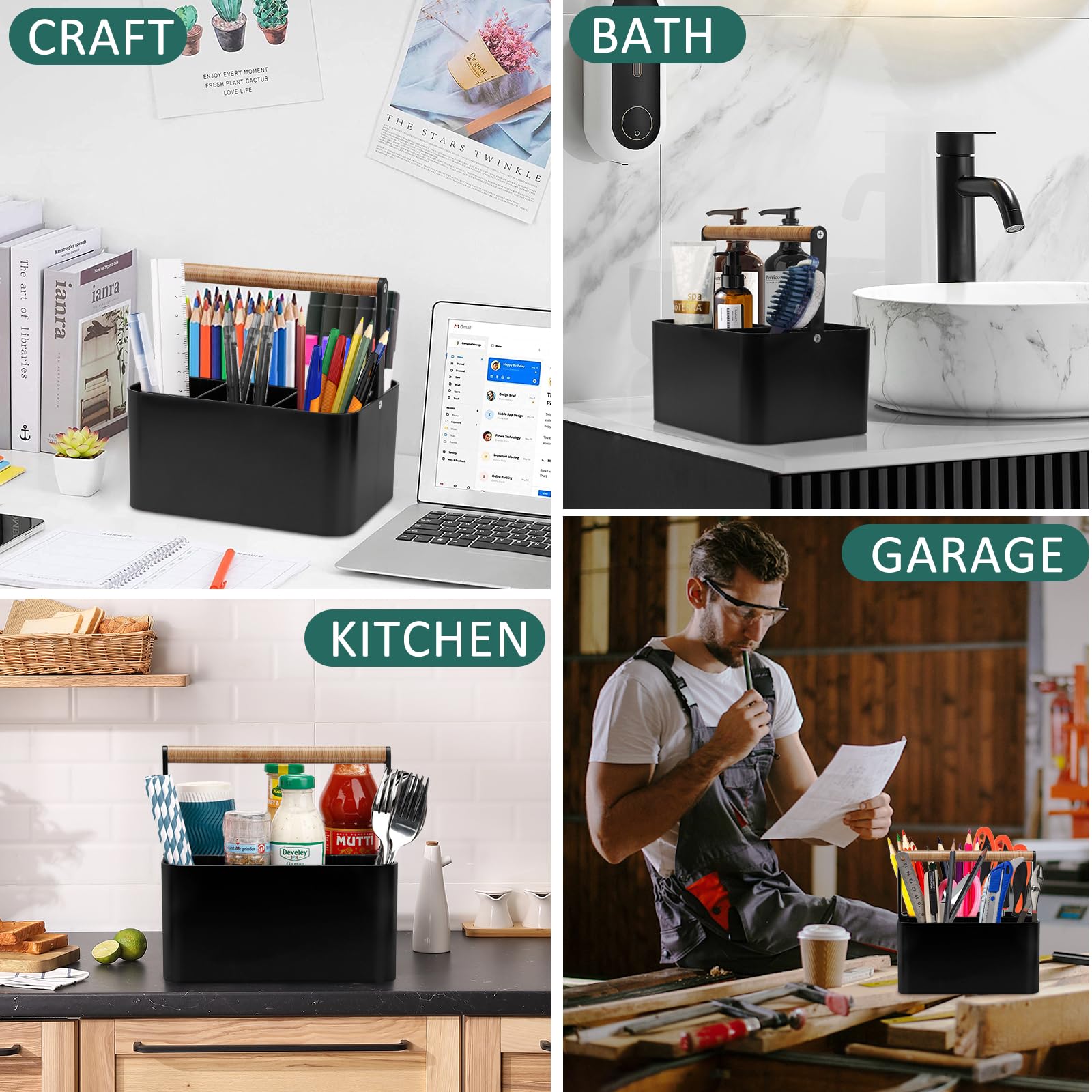 BYUNER portable dorm shower organizer helps keep bathroom clutter under control.
