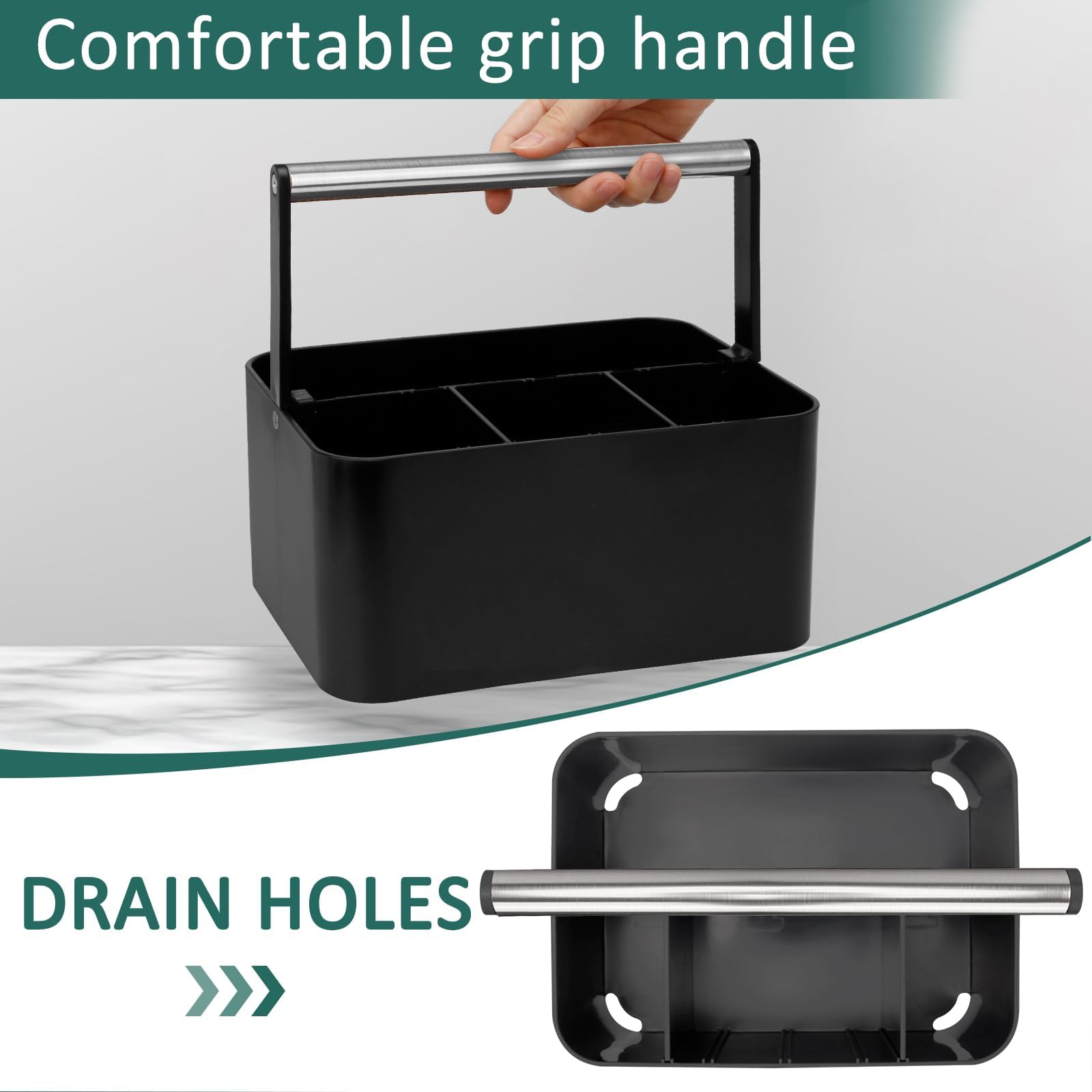 BYUNER shower caddy features drain holes to keep items dry after use.