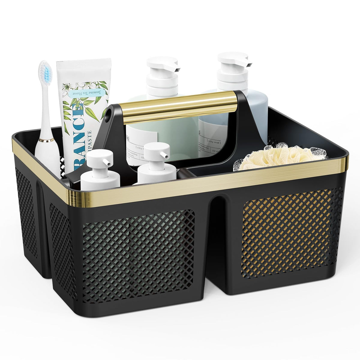 Byuner shower caddy with handle for portable dorm organization and easy carrying.