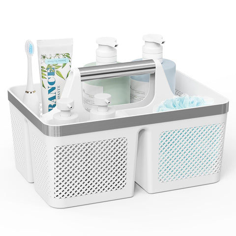 BYUNER shower caddy portable handle aids easy transport between rooms