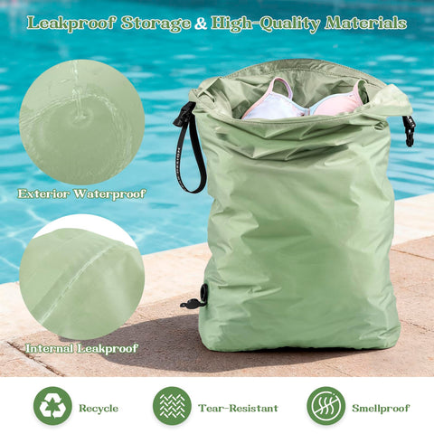 ByYear waterproof coating protects contents during wet swims and crowded transit.