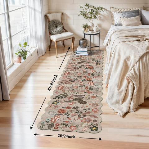 BYYVOO boho vintage floral pattern runner adds warm decor appeal.