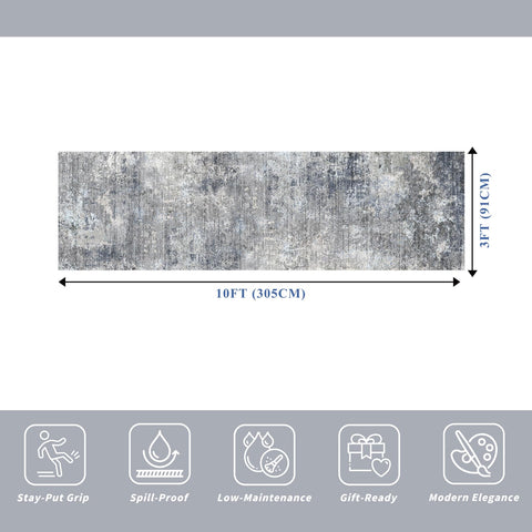 BYYVOO long kitchen runner shows non-slip backing detail for safe footing.