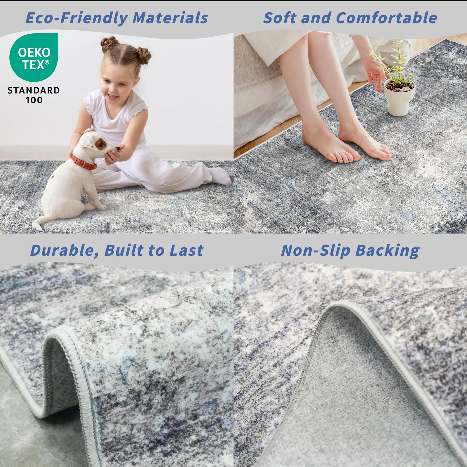 BYYVOO machine-washable 10ft rug ready for easy care.
