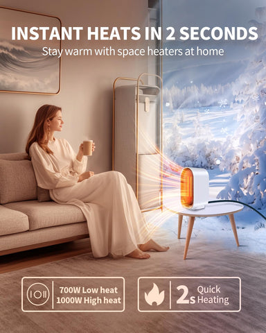 BZGG Space Heater with carry handle shows portable design for quick relocation.
