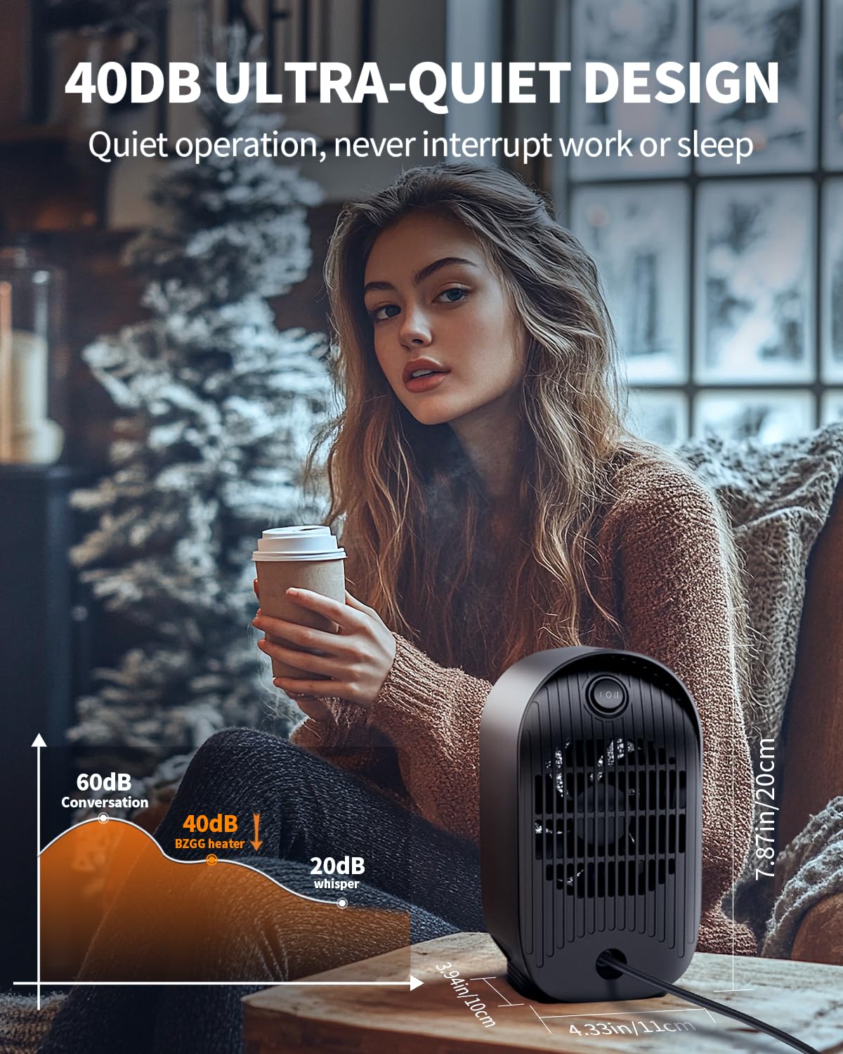 BZGG space heater safety features tilt and overheat protection