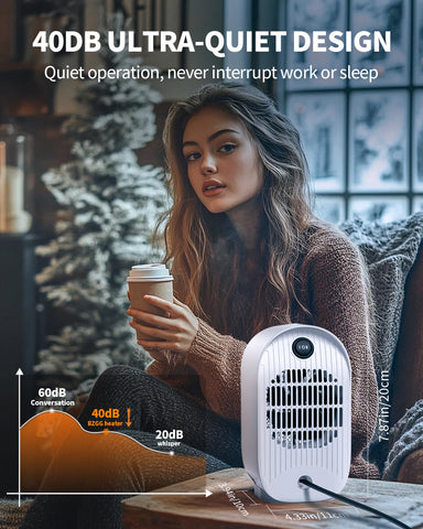 BZGG Space Heater safety features image emphasizes tilt and overheat protection.