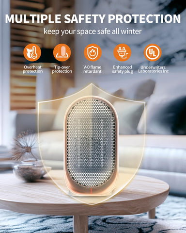 BZGG Space Heater under-desk setup enables easy personal warmth in a home office.