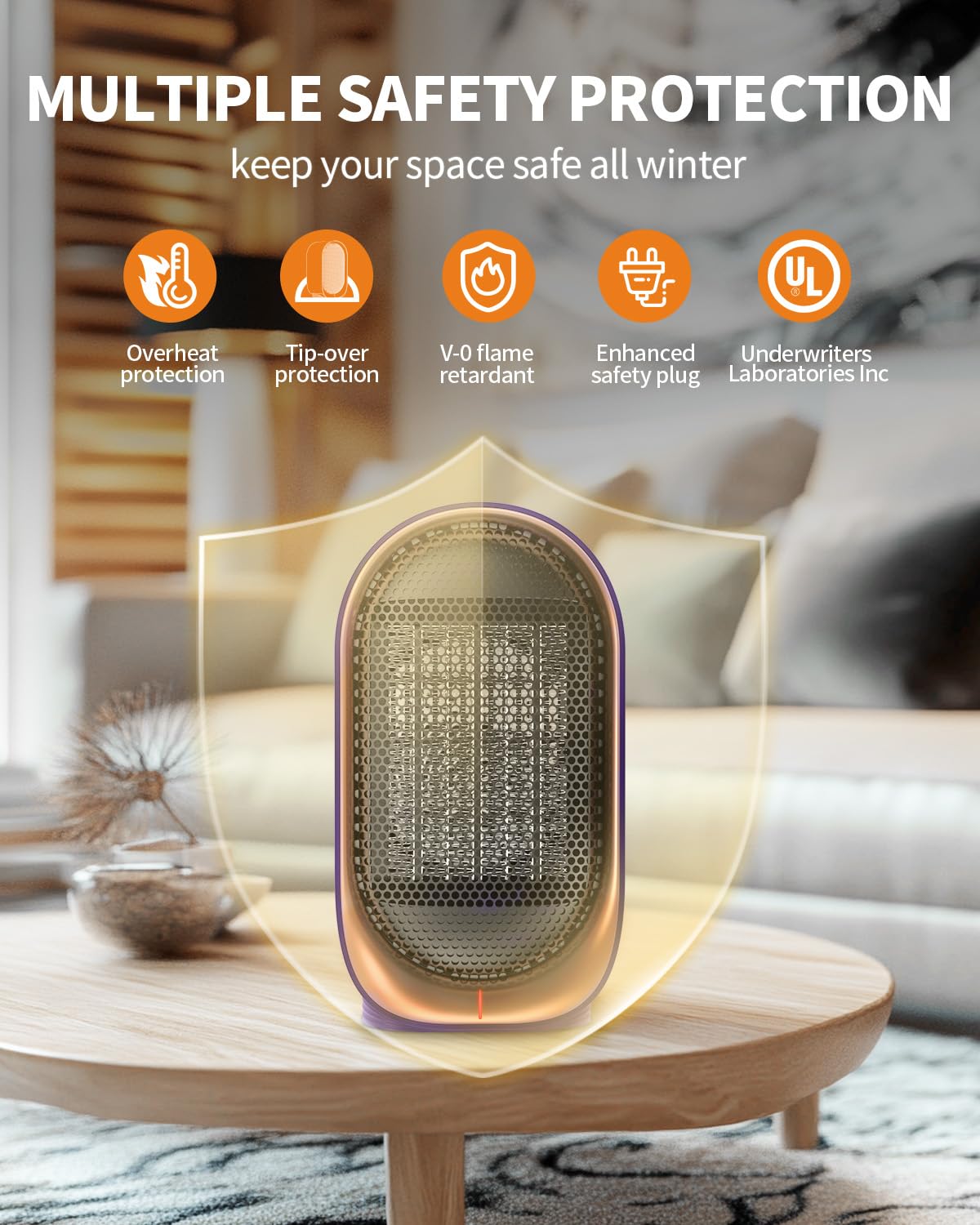 BZGG two-mode heater offers high and eco settings for flexible comfort.