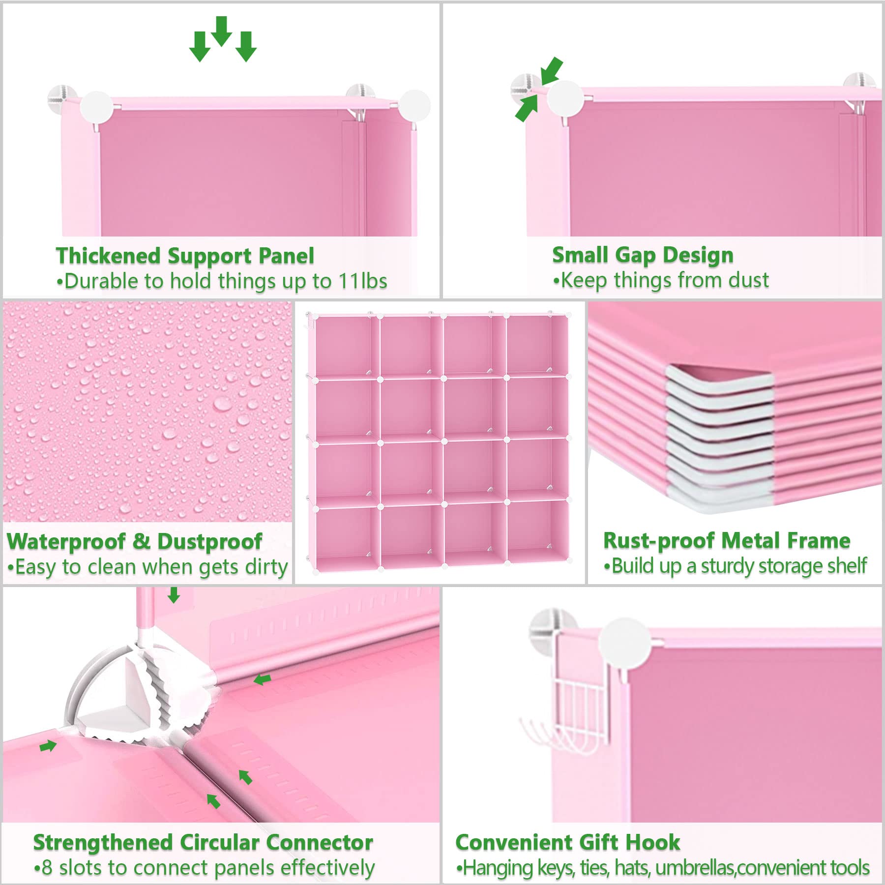 C&AHOME cube storage accepts bins under 11x11 inches.