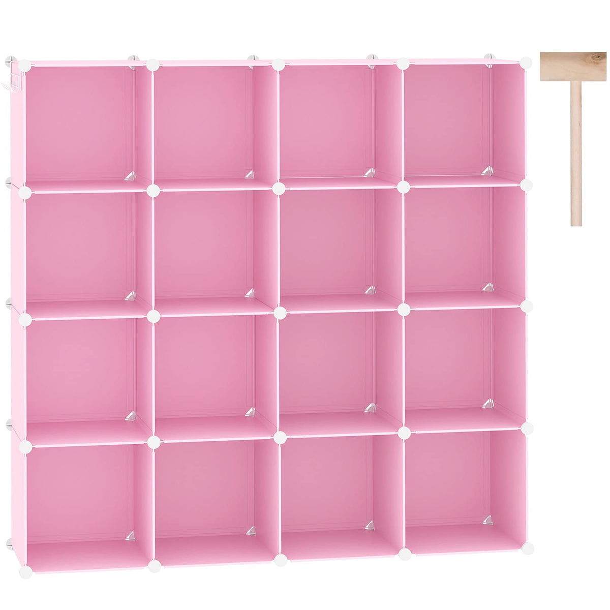 C&AHOME cube storage organizer in pink, showing modular shelves for tidy spaces.