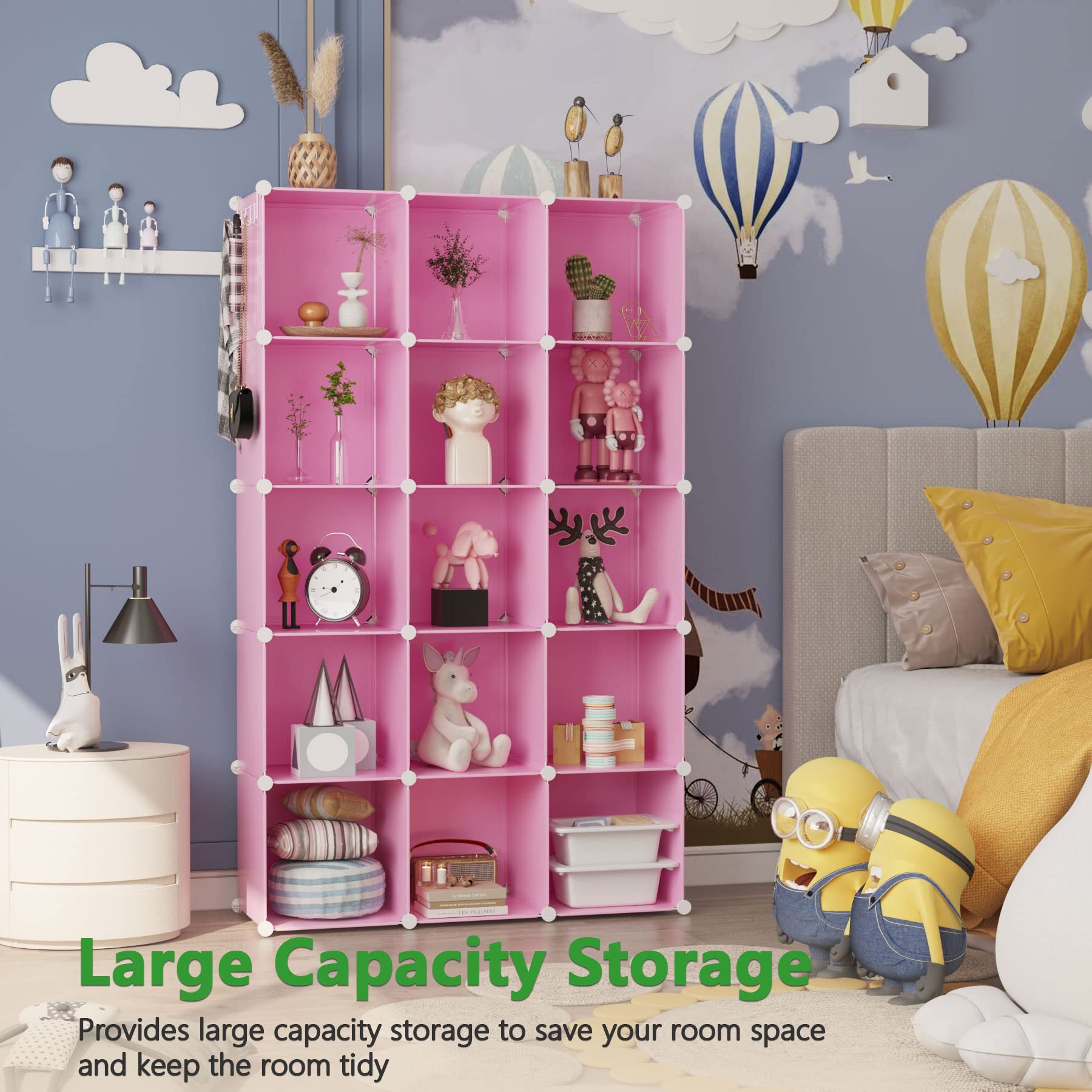 C&AHOME modular shelves wall display demonstrates flexible room organization.