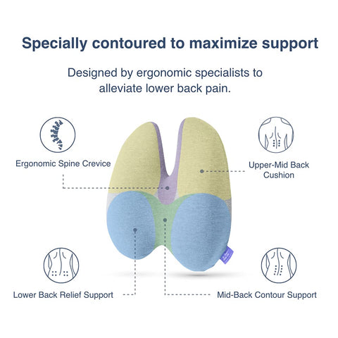 C CUSHION LAB lumbar pillow on plane seat eases long-distance travel