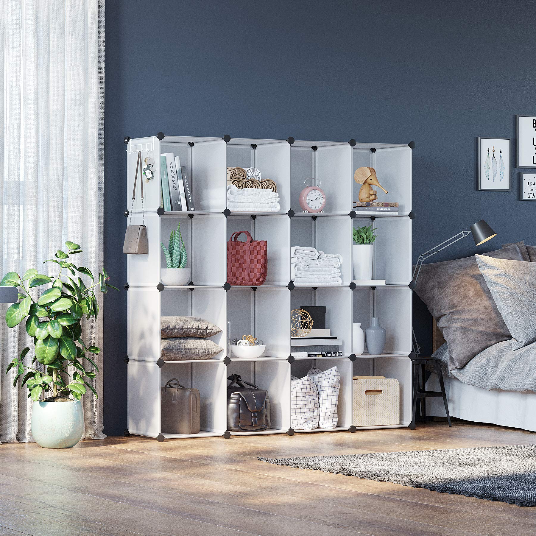 C&AHOME Cube Storage Organizer provides versatile storage for books, toys, photos, and decor