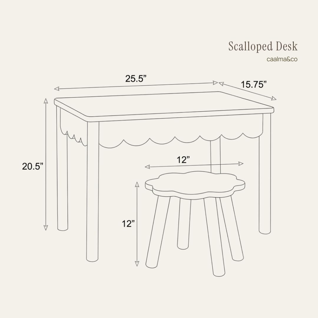 CAALMA & Co art and study desk supports independent sitting for activities.