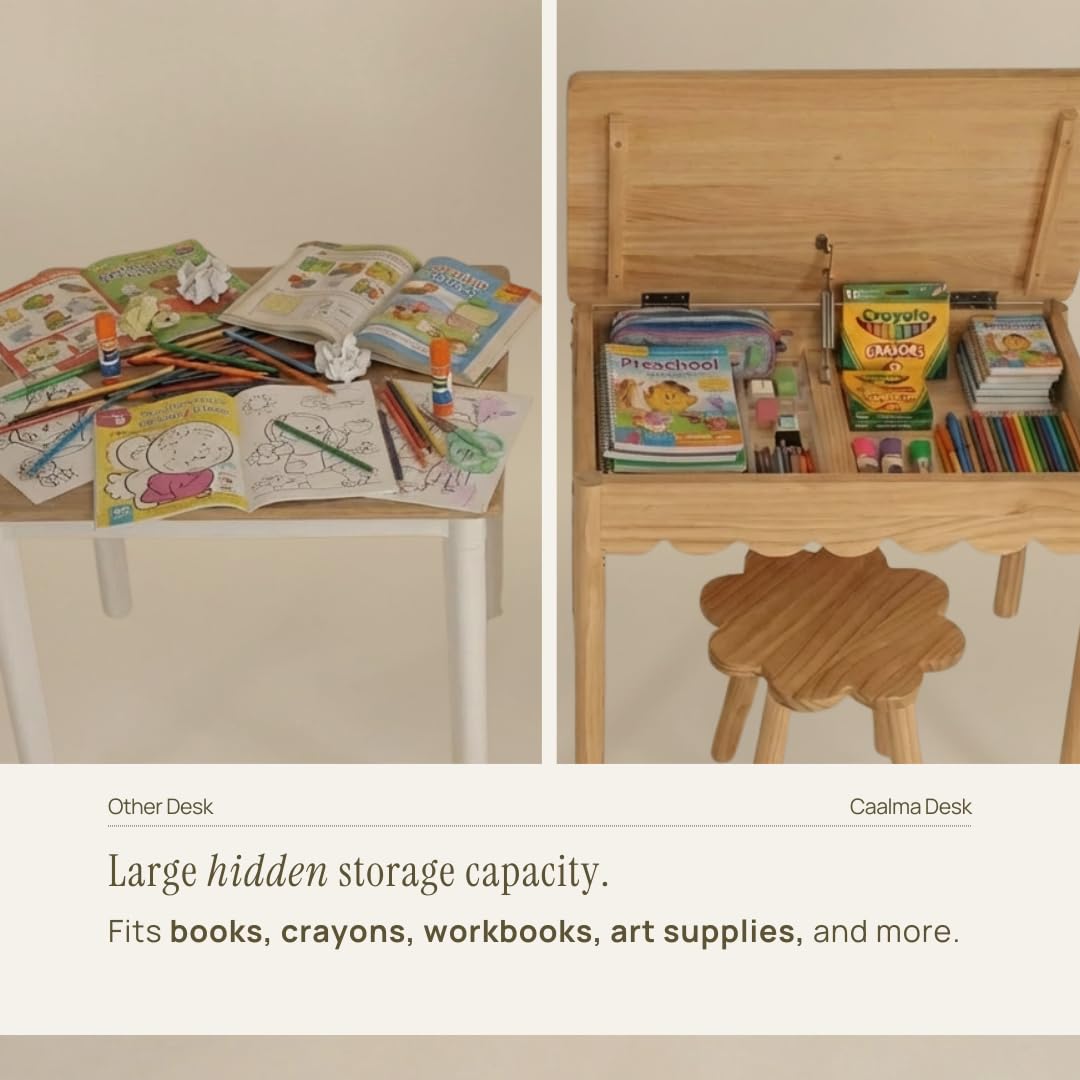 CAALMA & Co easy-clean surface simplifies cleanup after crafts and meals.
