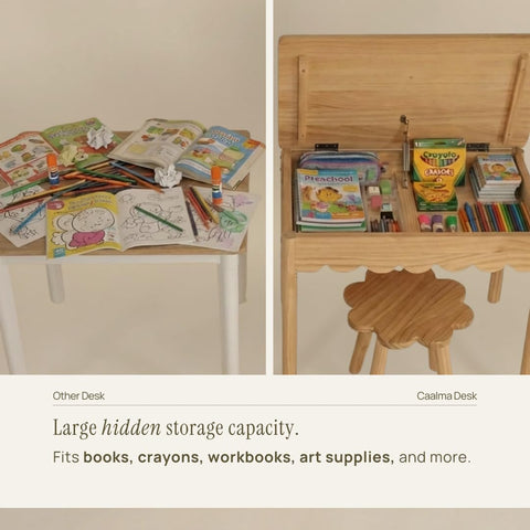 CAALMA & Co easy-clean surface simplifies cleanup after crafts and meals.