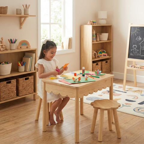 CAALMA & Co versatile stool can accompany the desk or be used elsewhere.