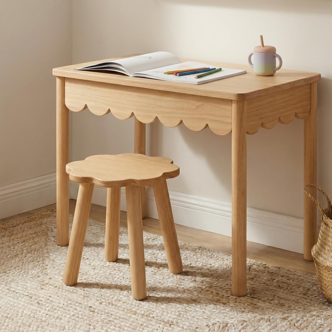 CAALMA & Co kids table and chair set with lift-top storage for easy art supplies.