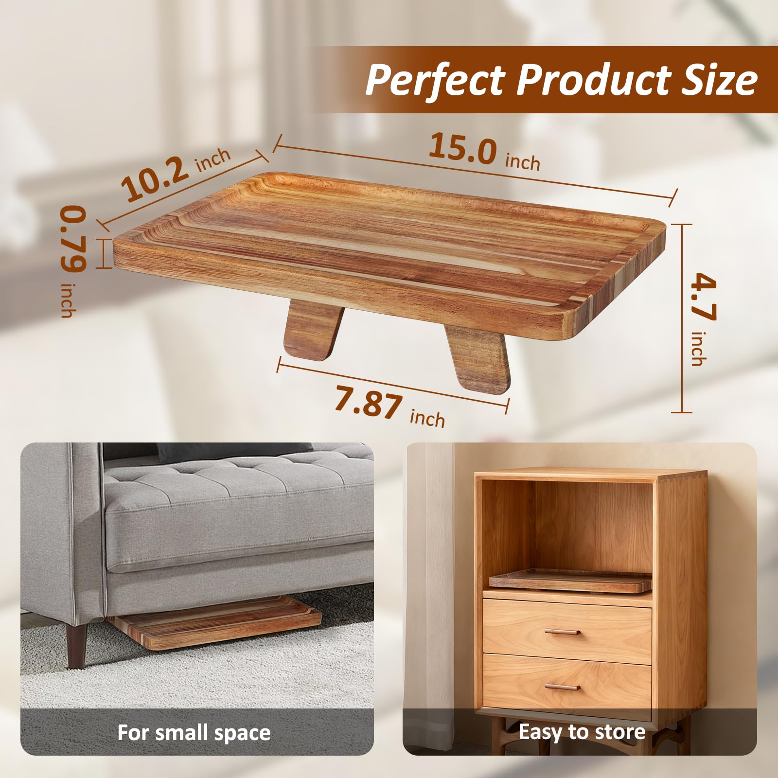 Cabalay armrest tray non-slip base keeps drinks secure during movie night.