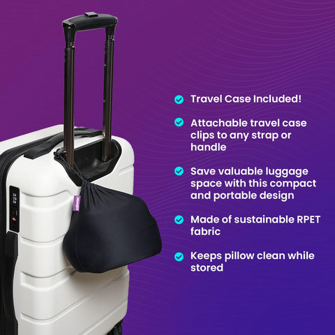 Cabeau Evolution Earth Deluxe slim back design reduces bulk in luggage.