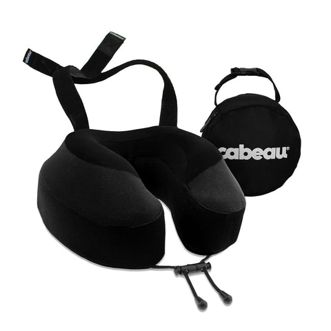 Cabeau Evolution S3 pillow with seat-strap attachment for stable travel head support