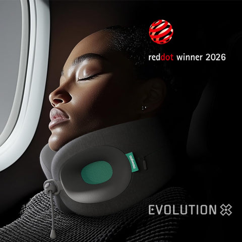 Cabeau Evolution X adjustable height provides neck-height customization.