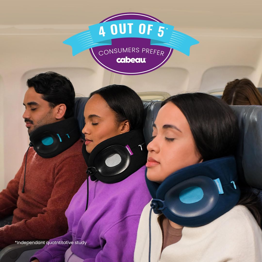 Cabeau Evolution X in-use on a flight demonstrates versatile comfort.