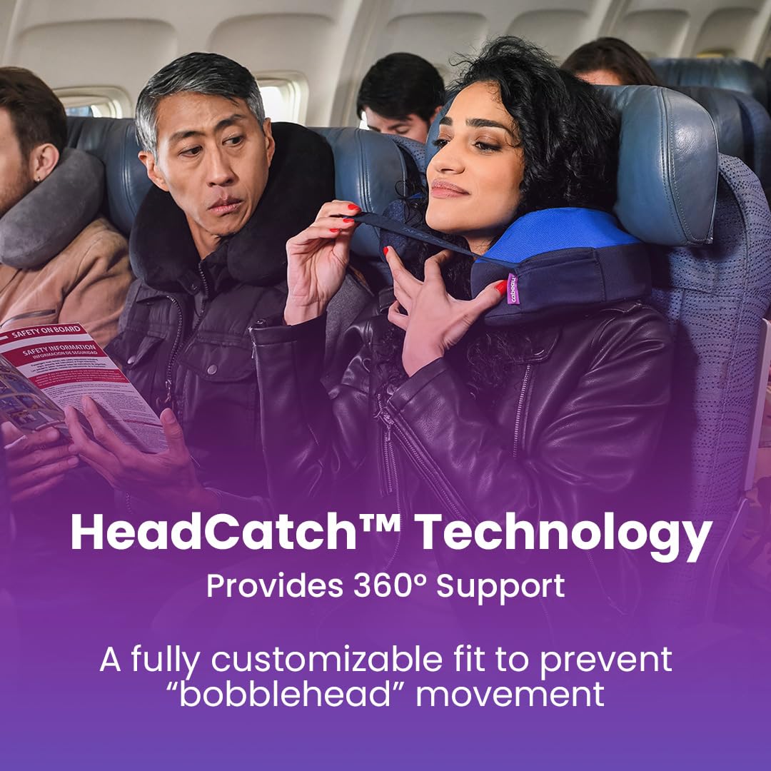 Cabeau TNE S3 seat straps ensure upright head posture on planes and chairs.