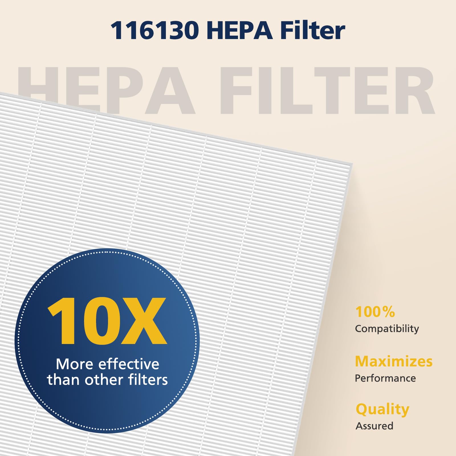 Cabiclean 116130 filter H filter-media closeup reveals non-woven material.