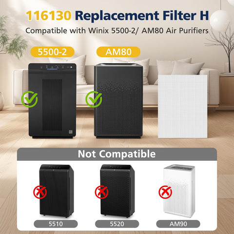 Cabiclean 116130 filter H packaged four-pack; bulk replacement convenience.