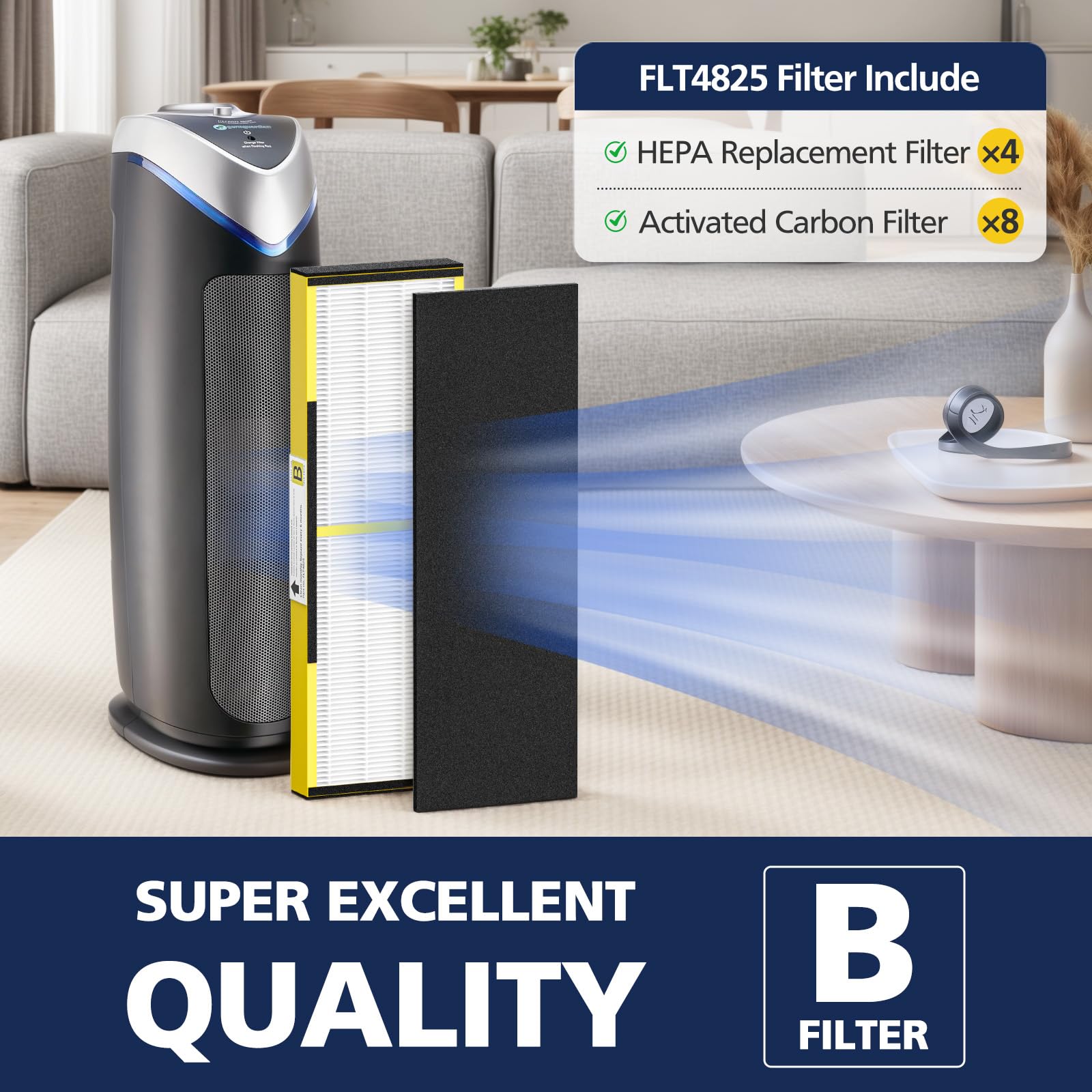 Cabiclean 4 HEPA filters and 8 carbon pre-filters bundle.
