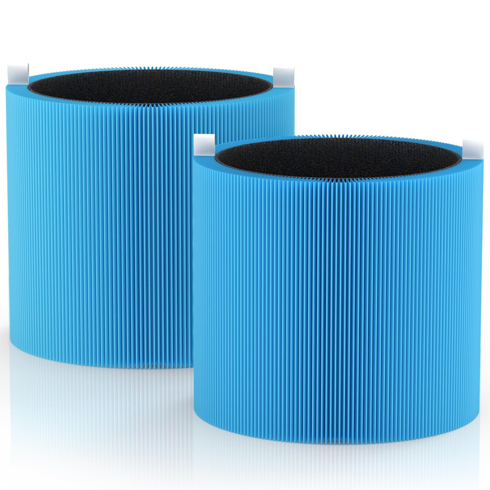 Cabiclean 411i Max 2-pack front view replacement filters for Blueair purifiers to support easy maintenance