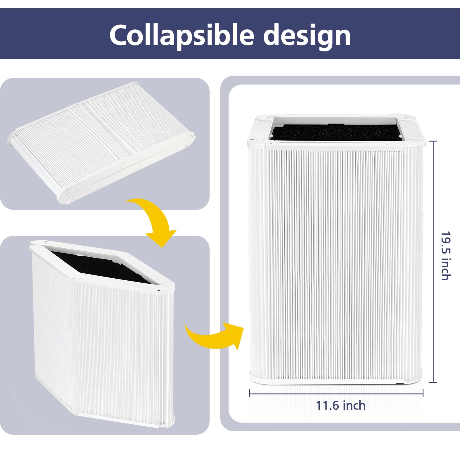 Cabiclean activated carbon filter emphasizes odor and VOC capture for fresher rooms.