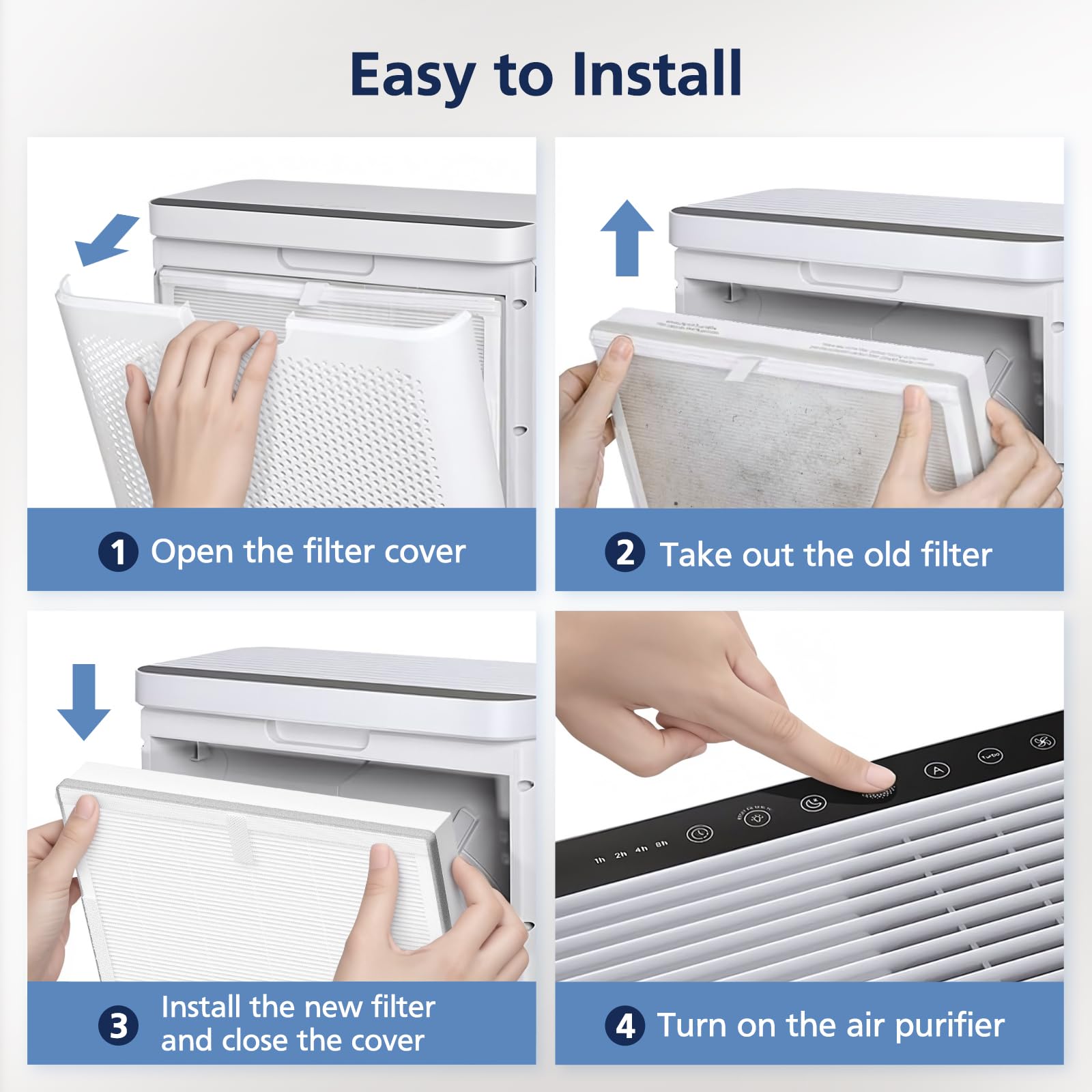 Cabiclean air purifier comfort image suggests quiet operation in a living space