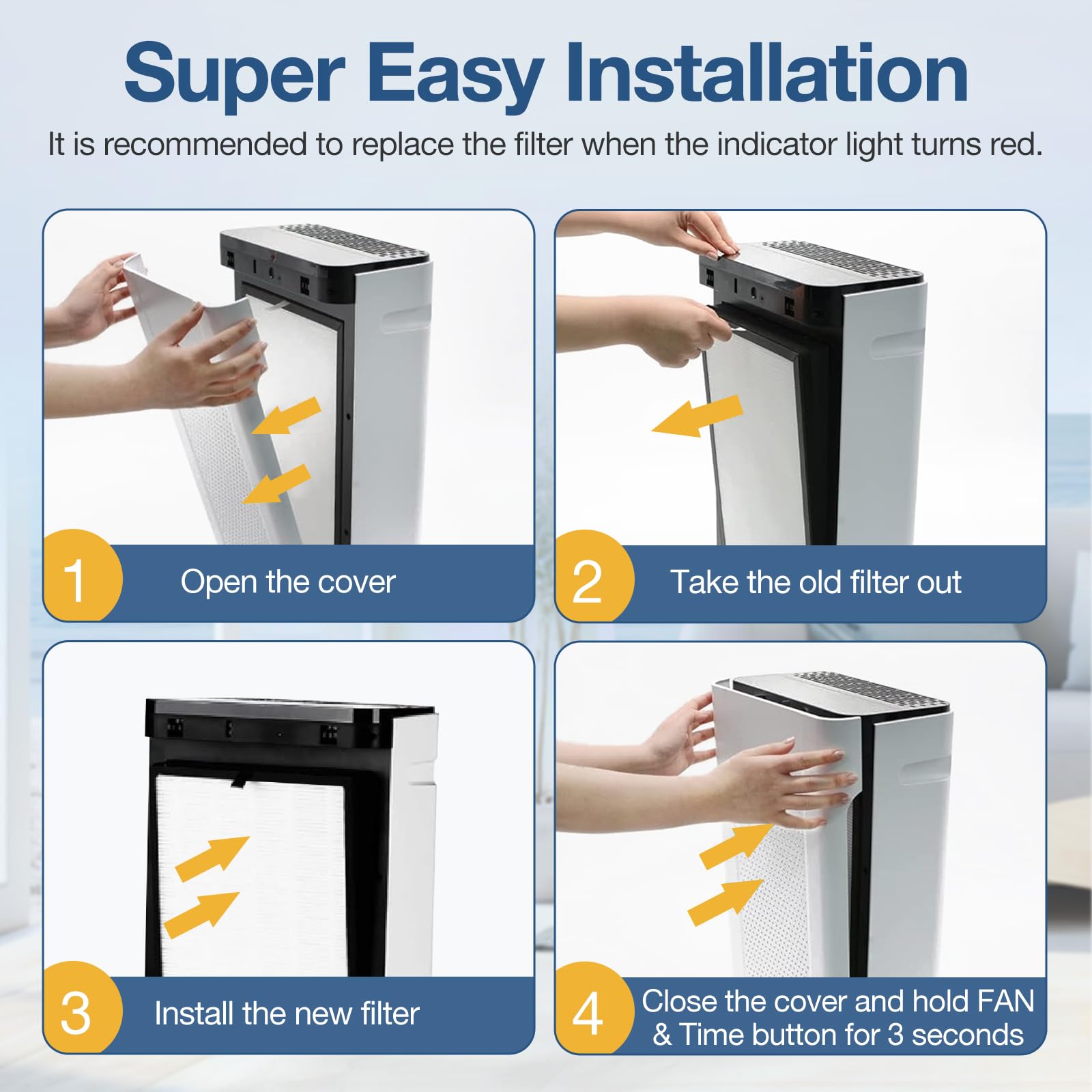 Cabiclean APH260 installation guide shows easy replacement steps.