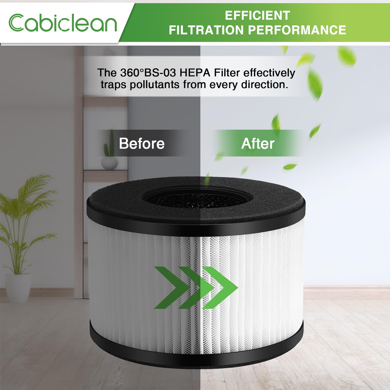 Cabiclean BS-03 activated carbon filters odors from cooking and smoke.