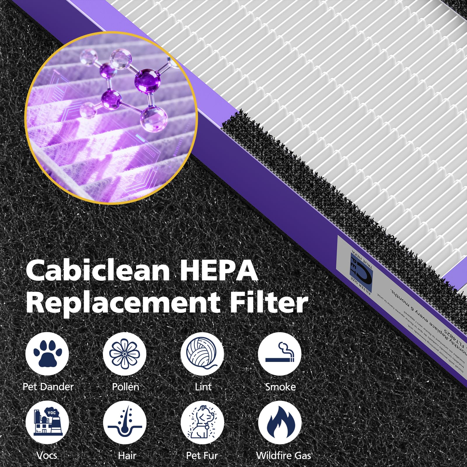 Cabiclean FLT5250PT pet care treatment illustration for odor control benefits.