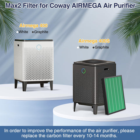 Cabiclean green HEPA-carbon filter close-up enhances air purification.