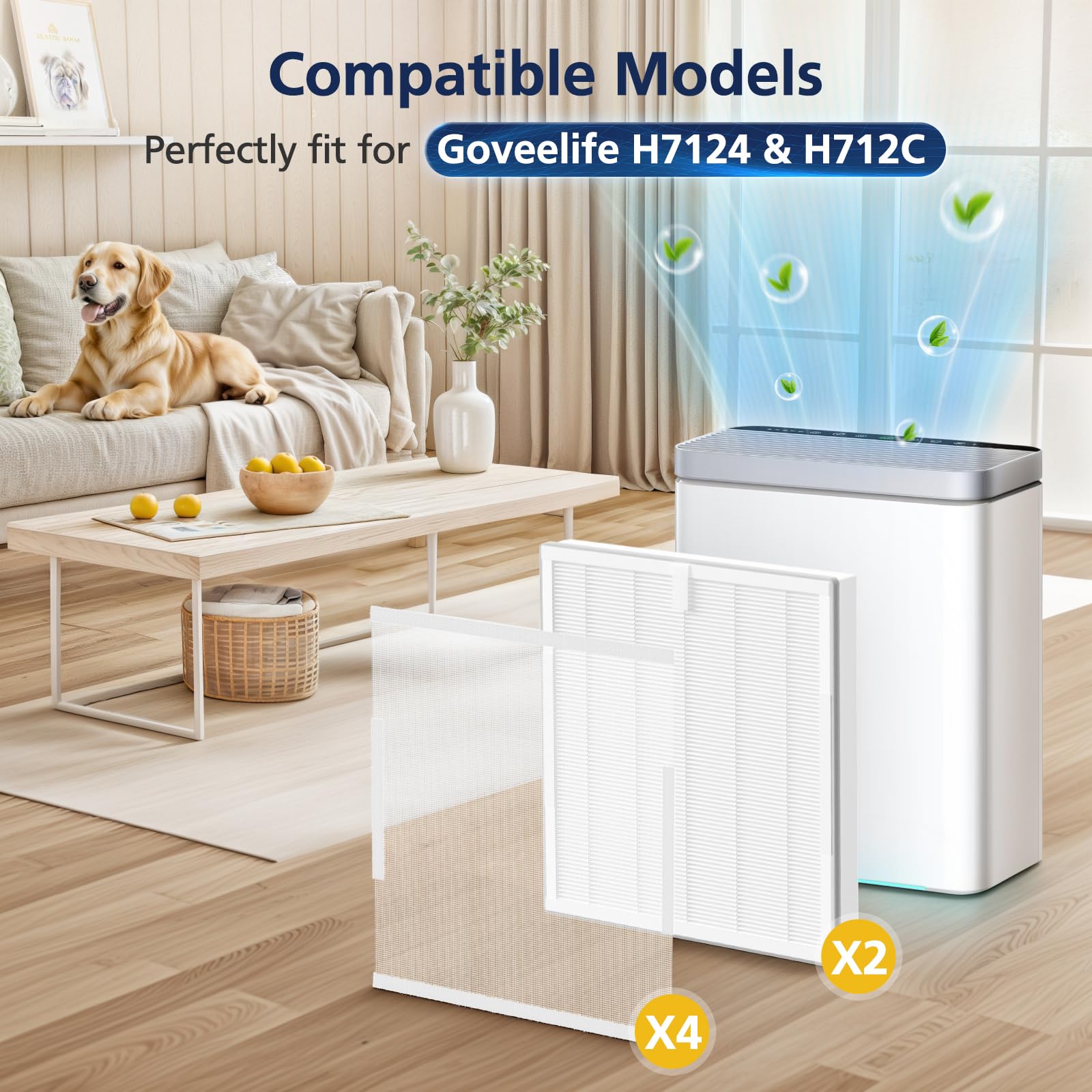 Cabiclean H7124 nylon pre-filter for GoveeLife purifiers captures larger debris for easy maintenance