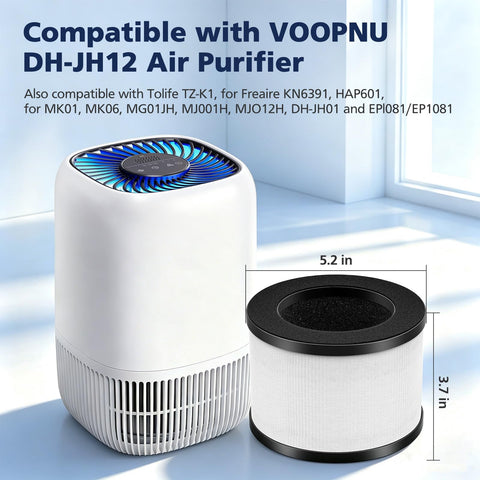 Cabiclean 3in1 HEPA filter with pre-filter and activated carbon for odor control.