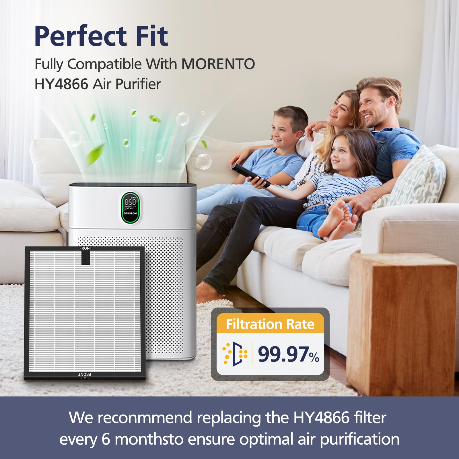 Cabiclean HY4866 activated carbon filter reduces odors and gases
