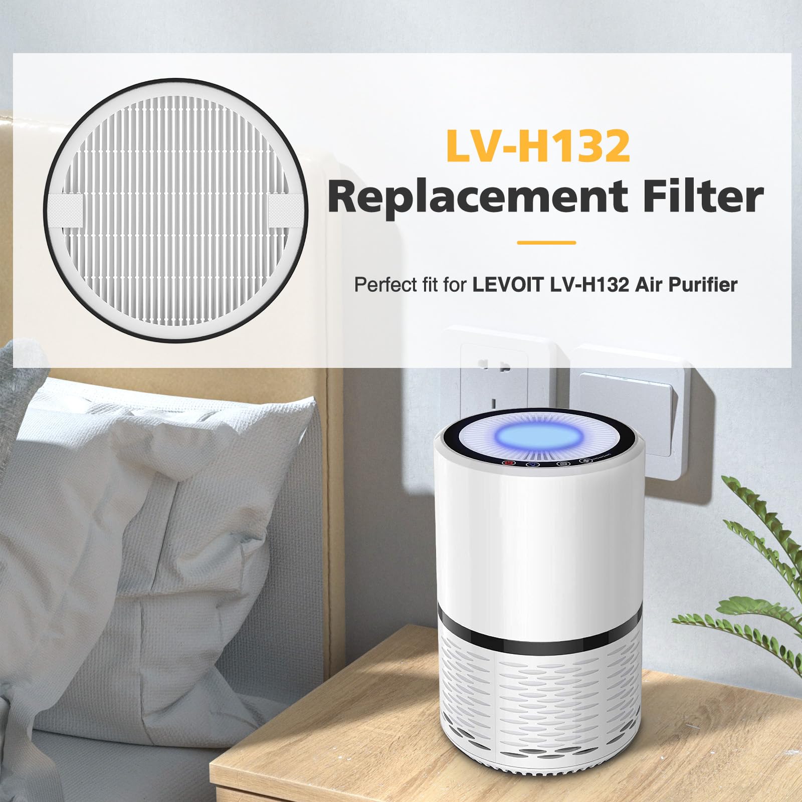 Filter dimensions 7.5 x 7.2 x 2.5 inches for precise LV-H-132 fit.
