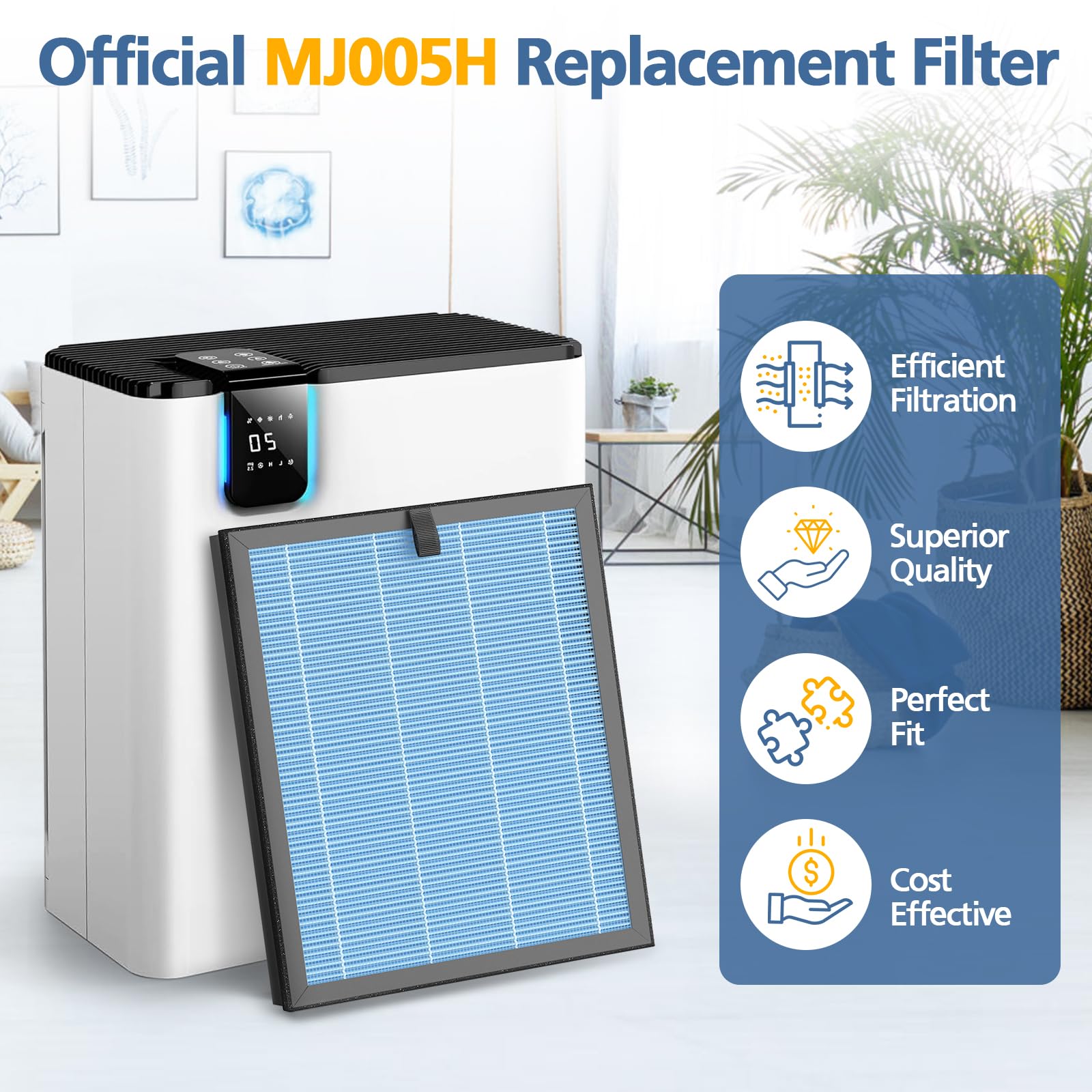 MJ005H filter with activated carbon to reduce odors in rooms