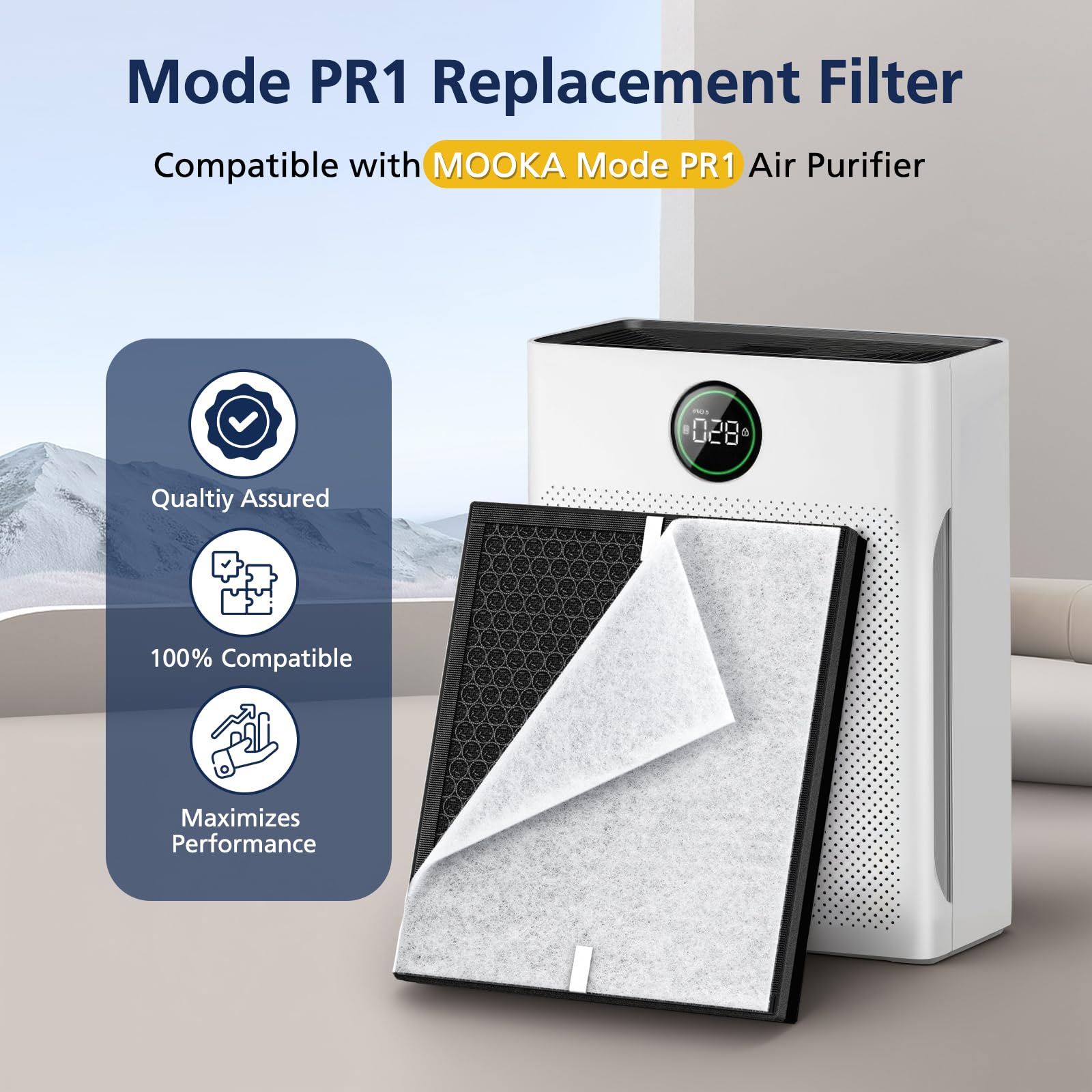 Close-up of Cabiclean PR1 HEPA filter capturing fine particles.