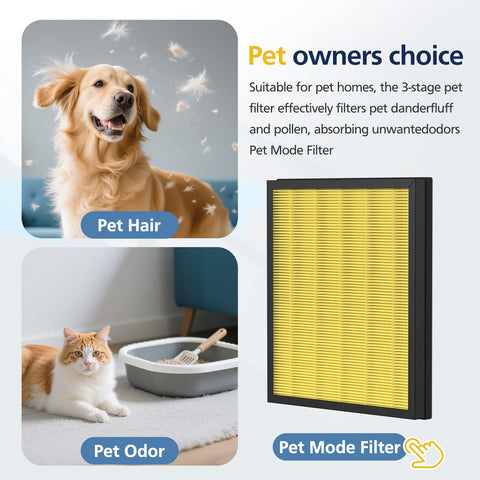 Activated carbon targets pet odors and smoke odors for a fresher space.