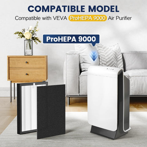 Cabiclean ProHEPA 9000 HEPA filter close-up demonstrates tiny-particle capture capability.