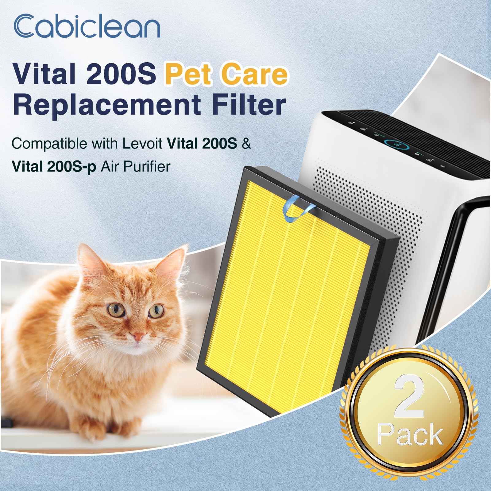Cabiclean Vital 200S Pet Care Filter carbon layer detail highlights odor control potential