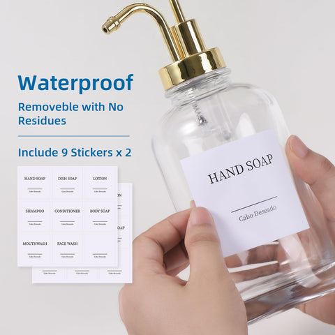 Cabo Deseado hand soap label for clear kitchen organization.