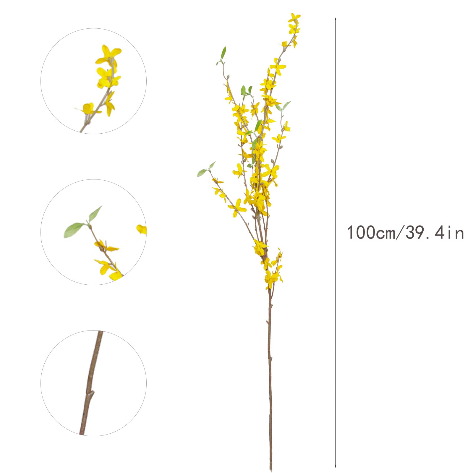 cacise bendable forsythia stems with iron wire for easy shaping